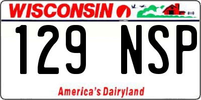 WI license plate 129NSP