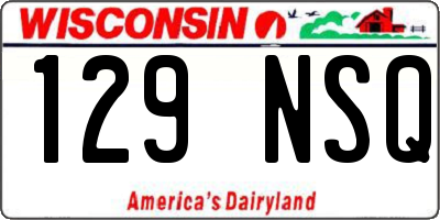 WI license plate 129NSQ