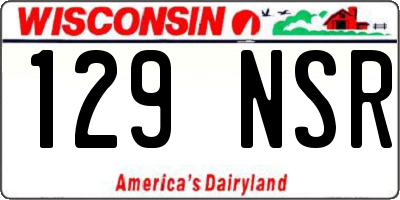 WI license plate 129NSR