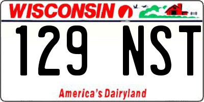 WI license plate 129NST