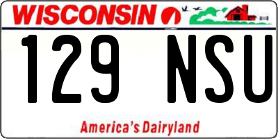 WI license plate 129NSU