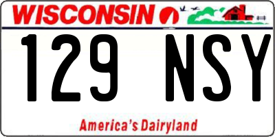 WI license plate 129NSY