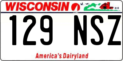 WI license plate 129NSZ