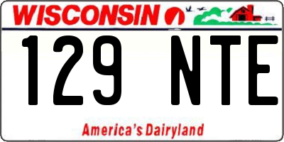 WI license plate 129NTE