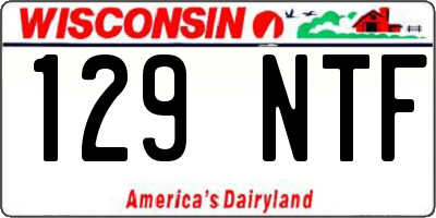 WI license plate 129NTF
