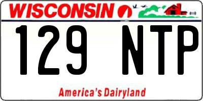 WI license plate 129NTP