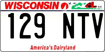 WI license plate 129NTV