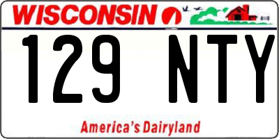 WI license plate 129NTY