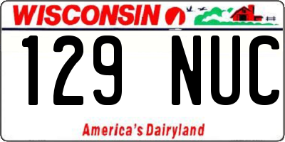 WI license plate 129NUC