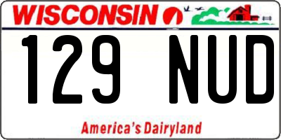 WI license plate 129NUD