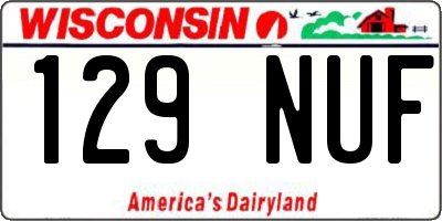 WI license plate 129NUF