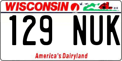 WI license plate 129NUK