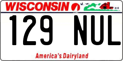 WI license plate 129NUL