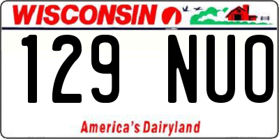 WI license plate 129NUO