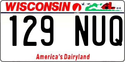 WI license plate 129NUQ