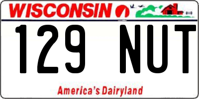 WI license plate 129NUT