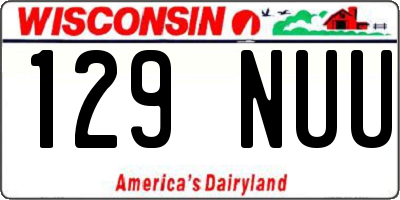 WI license plate 129NUU