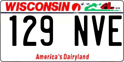 WI license plate 129NVE