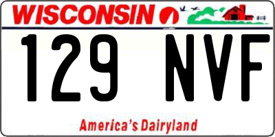 WI license plate 129NVF
