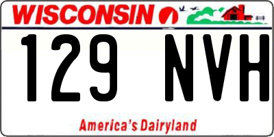 WI license plate 129NVH