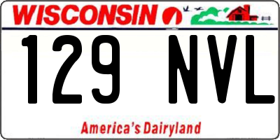 WI license plate 129NVL