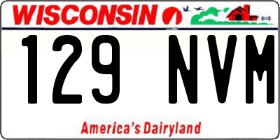 WI license plate 129NVM