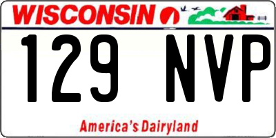 WI license plate 129NVP