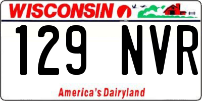 WI license plate 129NVR