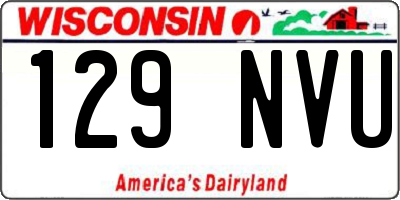 WI license plate 129NVU