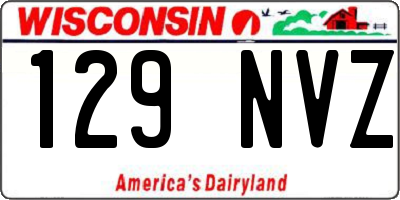 WI license plate 129NVZ