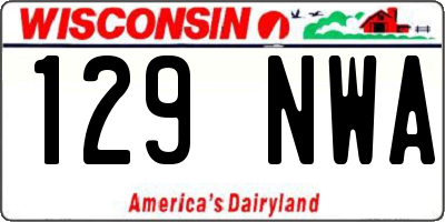 WI license plate 129NWA