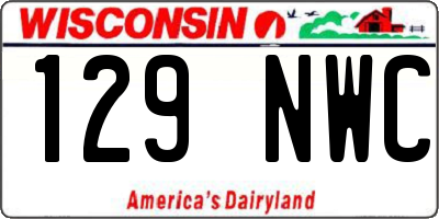 WI license plate 129NWC