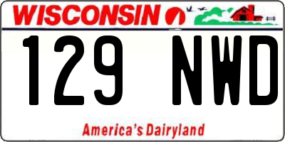 WI license plate 129NWD