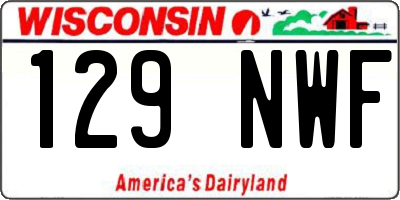 WI license plate 129NWF