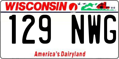 WI license plate 129NWG