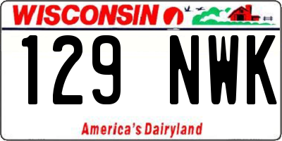 WI license plate 129NWK