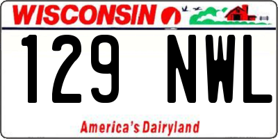 WI license plate 129NWL