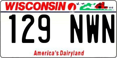 WI license plate 129NWN