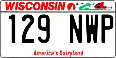 WI license plate 129NWP