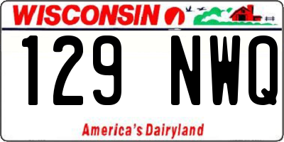 WI license plate 129NWQ