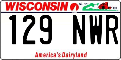 WI license plate 129NWR
