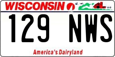 WI license plate 129NWS