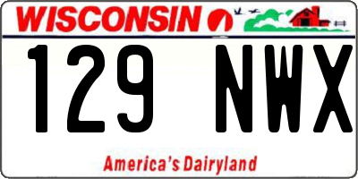 WI license plate 129NWX