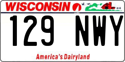 WI license plate 129NWY