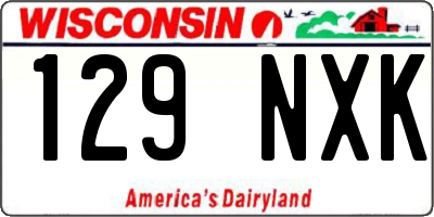 WI license plate 129NXK