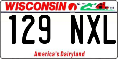 WI license plate 129NXL