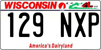 WI license plate 129NXP