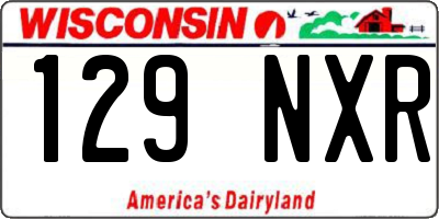 WI license plate 129NXR