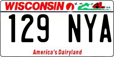WI license plate 129NYA