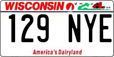 WI license plate 129NYE